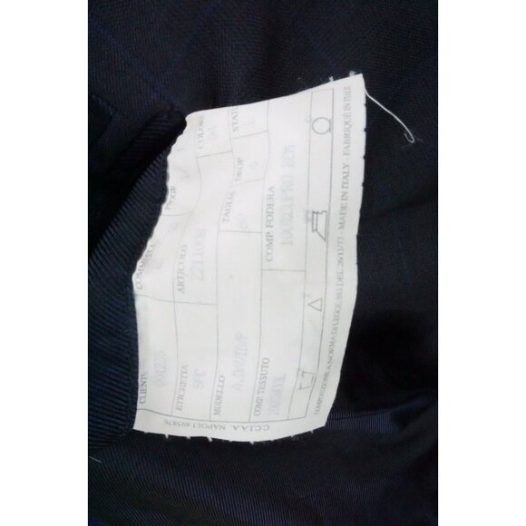 Sartoria Partenopea Napoli Blue Windowpane Plaid 100% Wool Sport Coat Jacket 50L - Picture 8 of 8